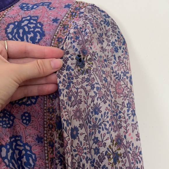 Vintage 1970s Indian Cotton Gauze Print Dress - Picture 7 of 8